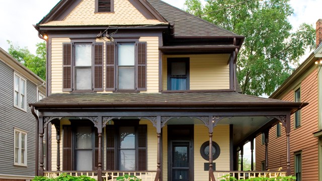 The exterior view of the Birth Home of Martin Luther King, Jr. 